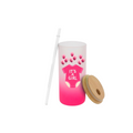 Vaso Frosted con tapa de bambu y sorbeto 690 ml