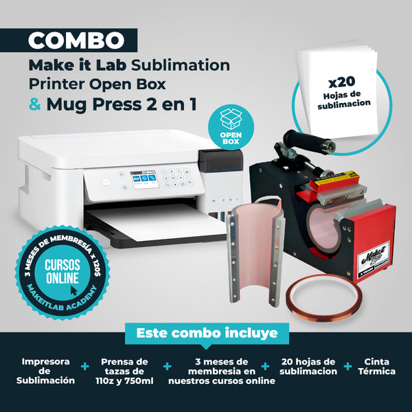 Combo impresora Open Box y Prensa de Tazas 2 en 1