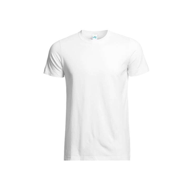 Camiseta Blanca Hombre | Poliéster tacto algodón cuello redondo