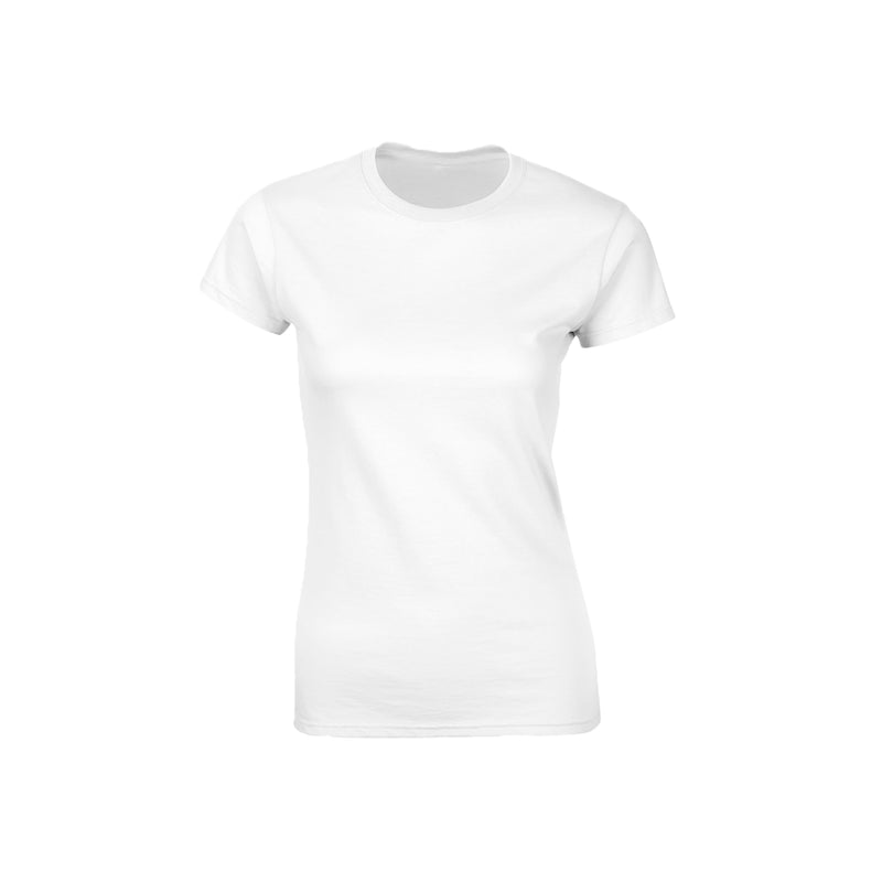 Camiseta Blanca Mujer | Poliéster tacto algodón cuello redondo