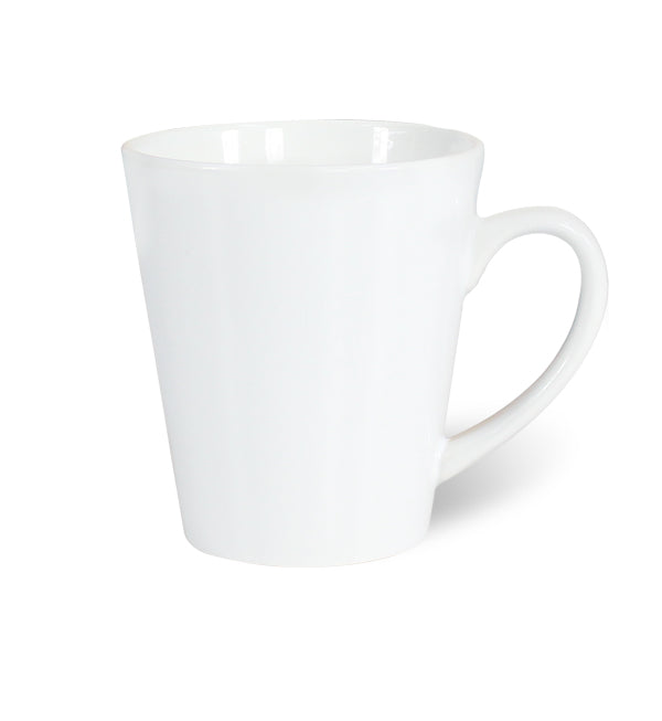 Taza Blanca Cónica de 12 Oz