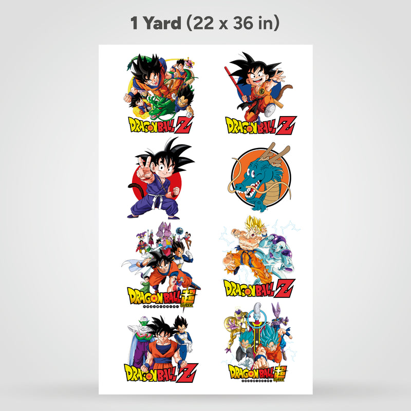 Hojas DTF impresas por yardas - Dragon Ball (Varios Diseños)