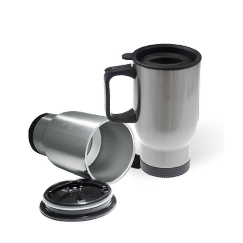 Taza para viaje plata en acero inoxidable 14oz ztsprinters.com 5 und 