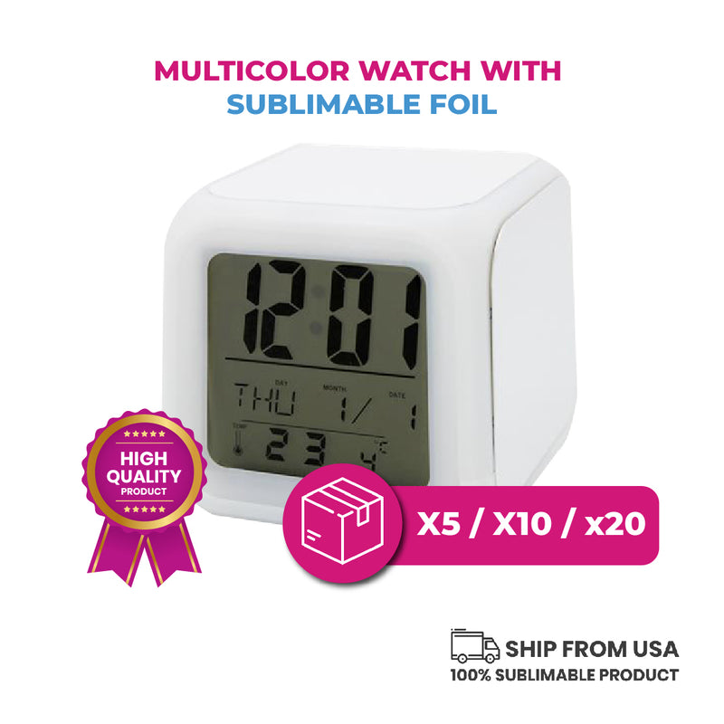 Reloj despertador con led para sublimar