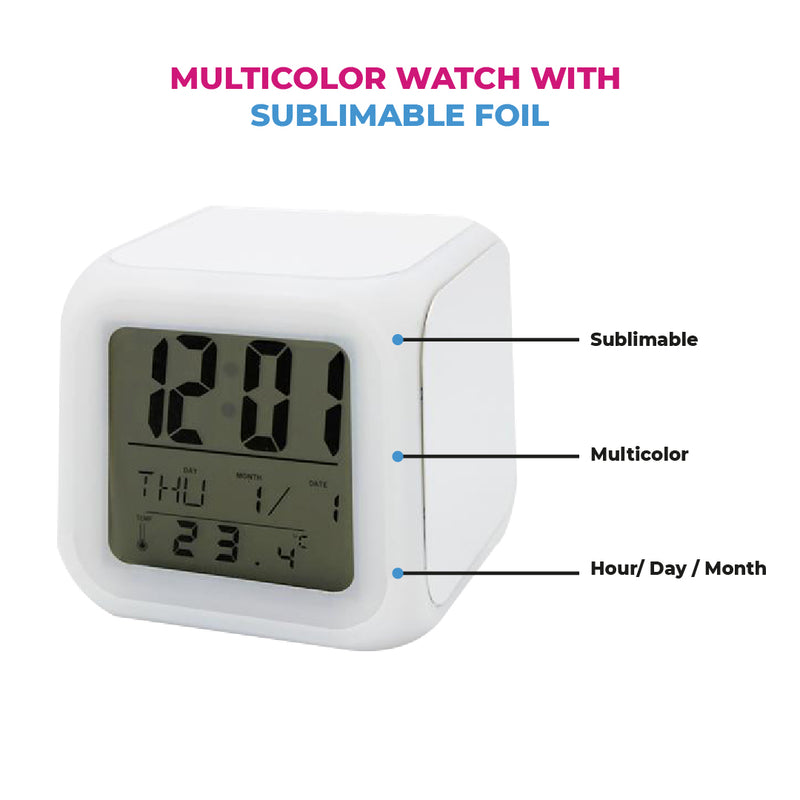 Reloj despertador con led para sublimar
