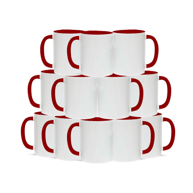 Taza 11oz con oreja de color e interior rojo unidad