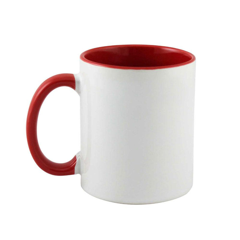 Taza 11oz con oreja de color e interior rojo ztsprinters.com 
